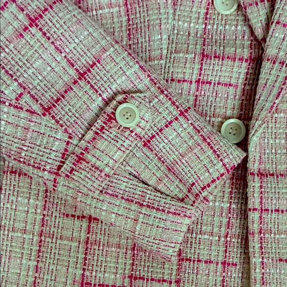 Jones New York Pink and White Tweed Blazer - Picture 2 of 6